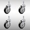 Service Caster 5 Inch SS Black Polyurethane Wheel Swivel 3/8 Inch Threaded Stem Caster Set SCC SCC-SSTS20S514-PPUB-BLK-381615-4 - alternate 1